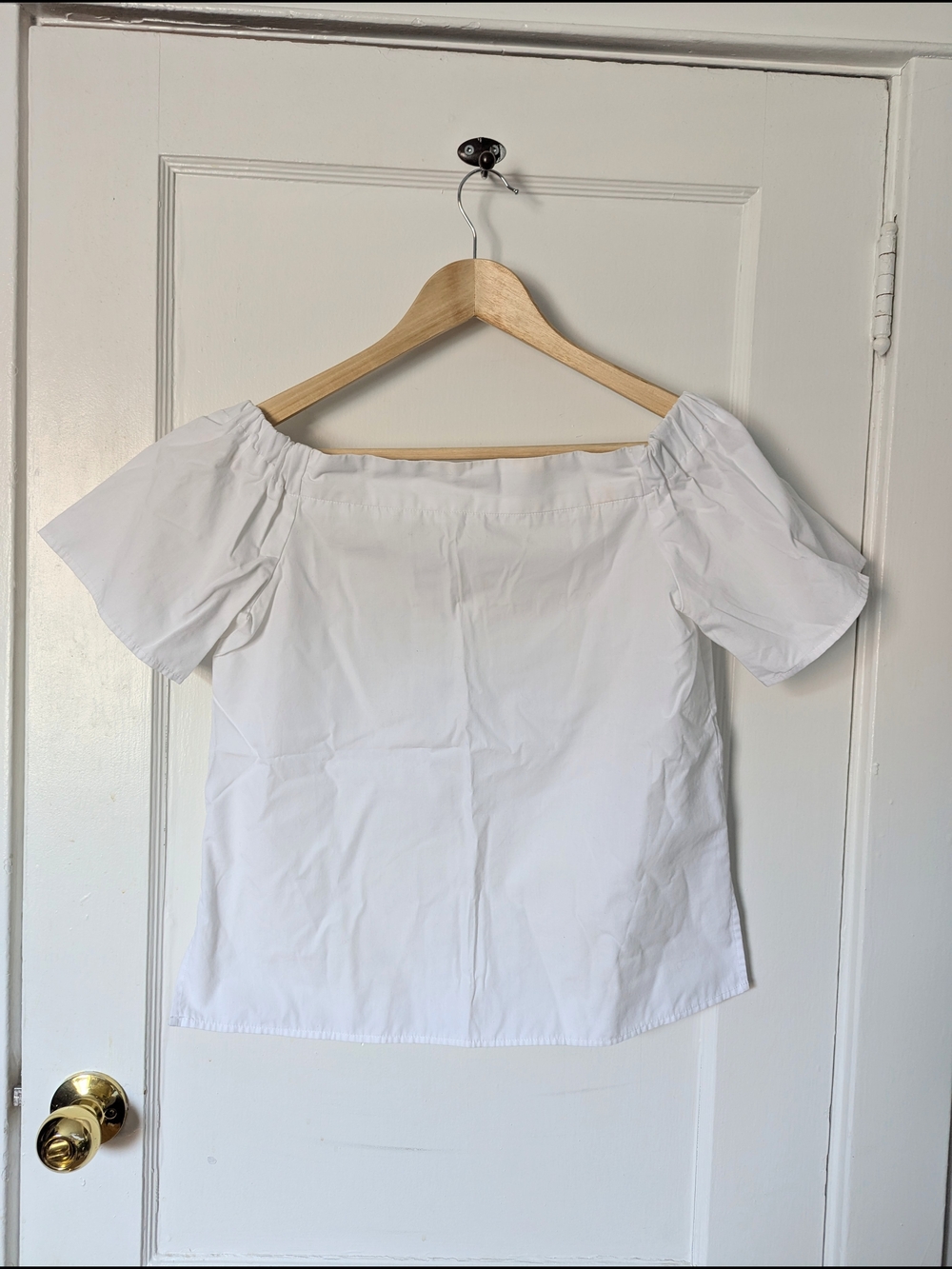 ASOS White Off-Shoulder Puff Sleeve Top